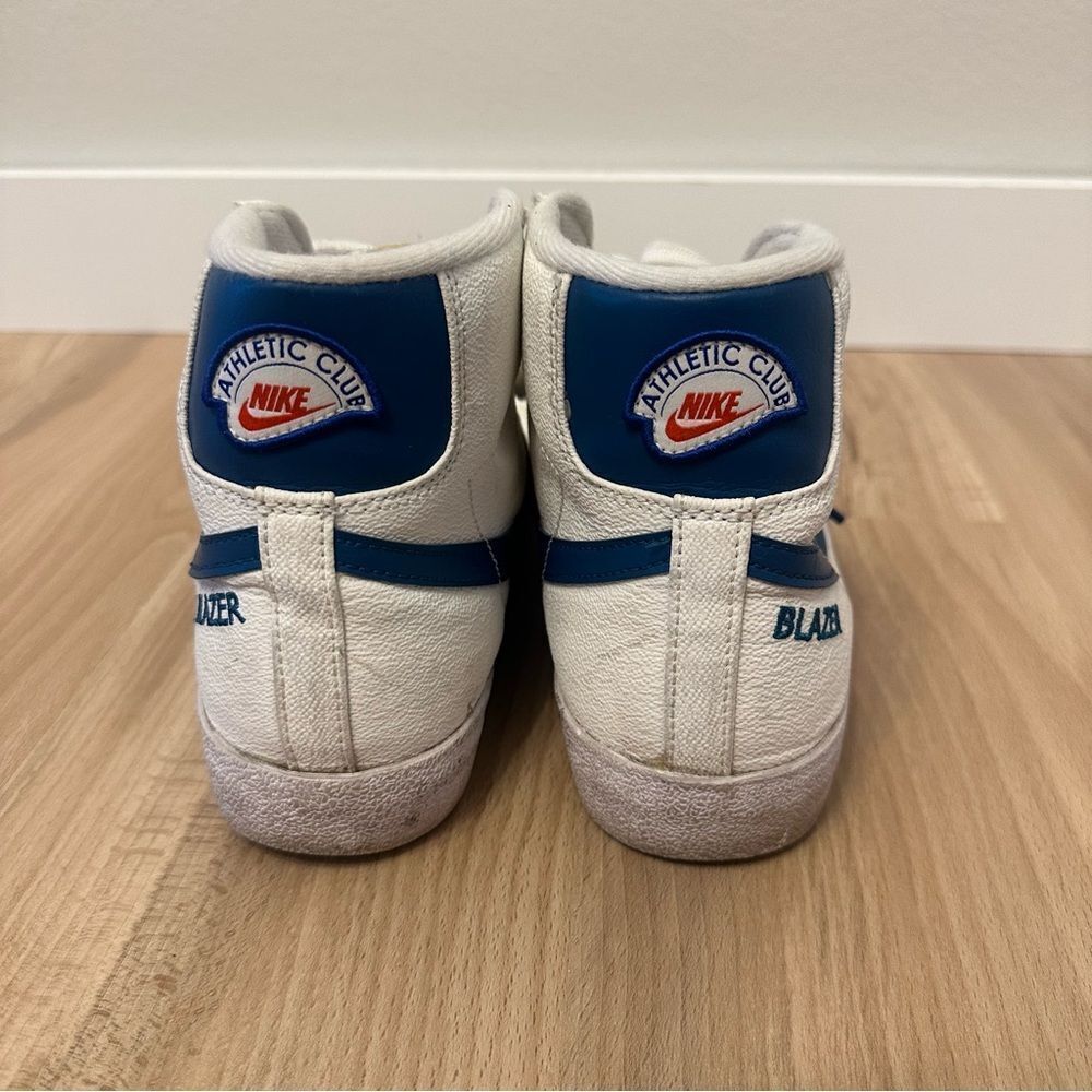 Nike Blazer Mid 77 Athletic Club White and Marina High-Top Sneakers - Picture 5 of 9